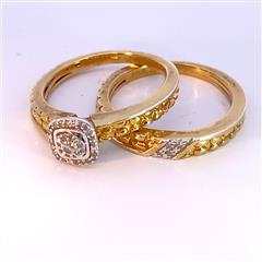 Lady's Silver-Diamond Ring 24 Diamonds .28 Carat T.W. 925 Silver 5.1g Size:7